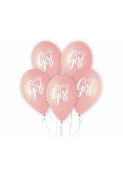 Balony premium hel It's a Girl 33cm 5szt