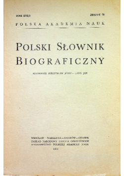 Polski słownik biograficzny zeszyt 70 Tom XVI / 3