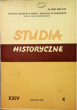 Studia Historyczne Rok XXIV Zeszyt 4