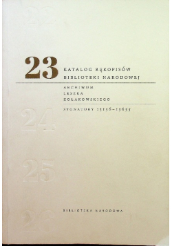 Katalog rękopisów Biblioteki Narodowej Tom 23