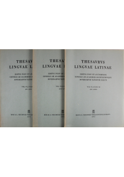 Thesavrvs Lingvae Latinae vol VI 3 części