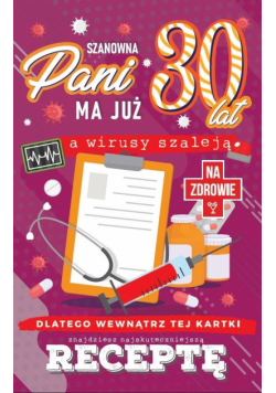 Karnet Urodzinowy z receptą 30