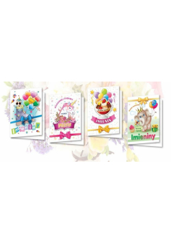 Karnet B6 z naklejkami Imieniny dzieci MIX (10szt)
