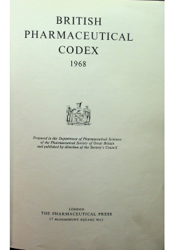 British pharmaceutical codex 1968
