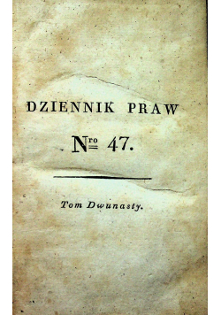 Dziennik praw tom 12  1829r