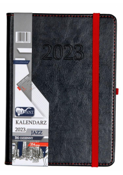 Kalendarz 2023 B6 dzienny Jazz czarny ELEFANT