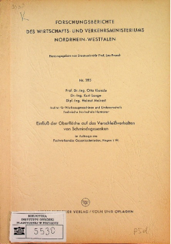 Einfluß der Oberfläche auf das Verschleißverhalten von Schmiedegesenken