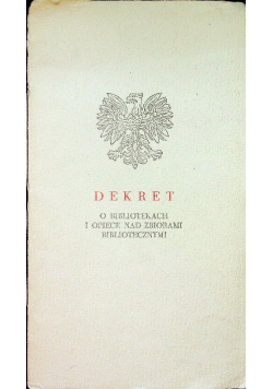 Dekret o bibliotekach i opiece nad zbiorami bibliotecznymi