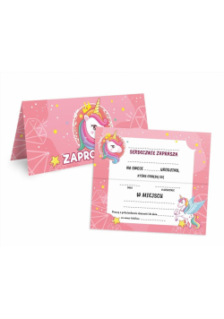 Zaproszenie na urodziny - Jednorożec (10szt)
