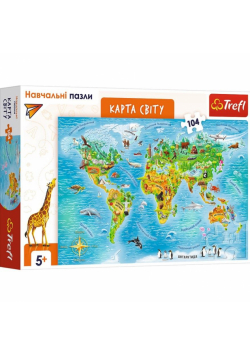 Puzzle edukacyjne 104 Mapa świata UA TREFL