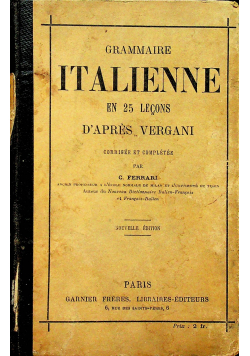Grammaire itaalienne en 25 lecons