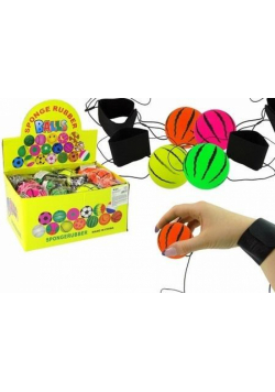 Piłka na gumce 6 cm arbuz 4 kolory MIX