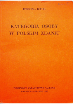 Kategoria osoby w polskim zdaniu