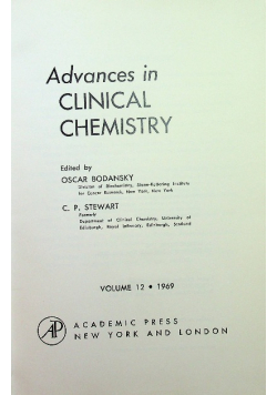 Advances in Clinical Chemistry Volume 12