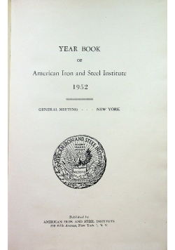 Year Book of American Iron and Steel Institute 1952