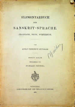 Elementarbuch der sanskrit sprache 1902 r.