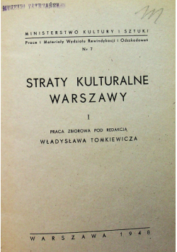 Straty kulturalne Warszawy 1948 r.