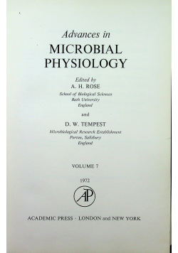 Advances in microbial physiology volume 7