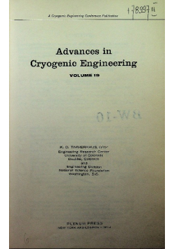 Advances In Cryogenic Engineering Materials Volume 19