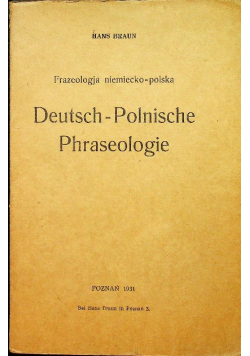 Deutsch Polnische phraseologie 1931 r