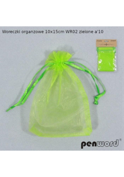 Woreczki organzowe zielona 15x10cm 10szt