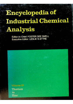 Encyclopedia of Industrial Chemical Analysis Volume 19