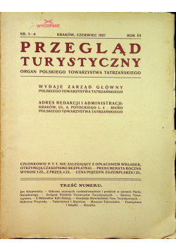 Przegląd turystyczny rok III nr 5 - 6 1927r