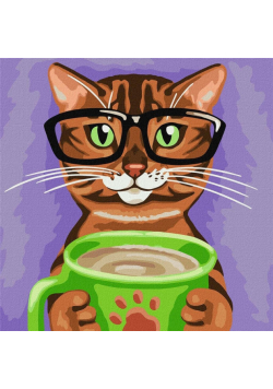 Malowanie po numerach - Barista w paski 40x40cm