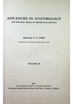 Advances in enzymology vol 29