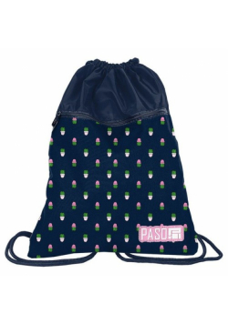 Worek na buty granatowy w kaktusy