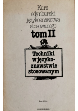 Kurs edynburski językoznawstwa stosowanego Tom II