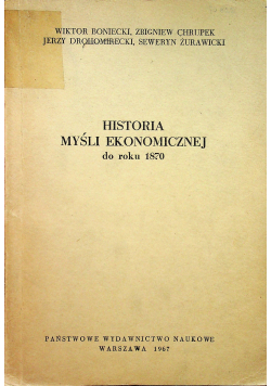 Historia myśli ekonomicznej do roku 1870