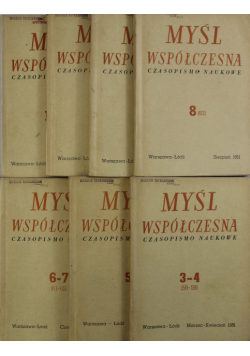 Myśl współczesna czasopismo naukowe 7 tomów