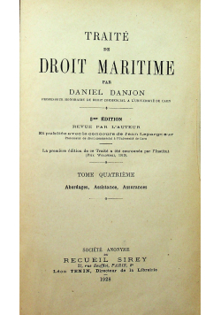 Traite de droit maritime tom IV  1928r