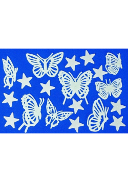 Naklejki fluorescencyjne - Motyle gwiazdki 9szt
