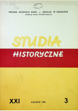 Studia historyczne Rok XXI Zeszyt 3