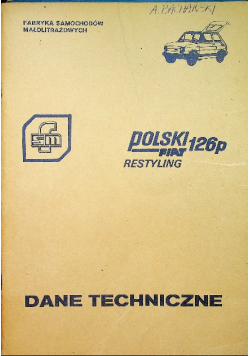 Polski fiat 126p restyling Dane techniczne