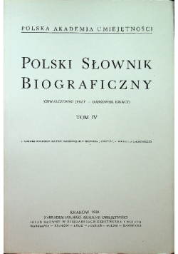 Polski słownik biograficzny tom IV reprint z 1938 r.