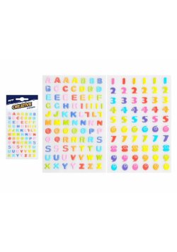 Naklejka litery + cyfry 80x120mm MIX