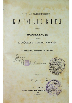 O społeczności katolickiej 1860 r.