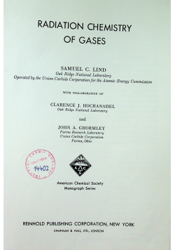Radiation chemistry of gases