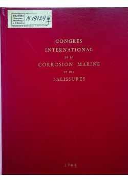 Congres international de la corrosion Marine et des Salissures
