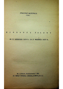 Historia Polski od 11 listopada 1918 do 17 września 1939
