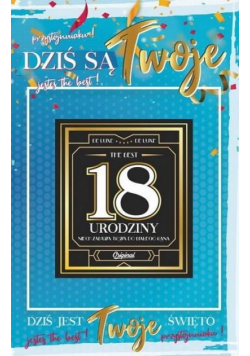 Karnet Urodziny 18 męskie + naklejka 2K - 007