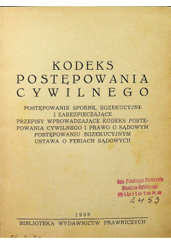 Kodeks postępowania cywilnego 1939 r
