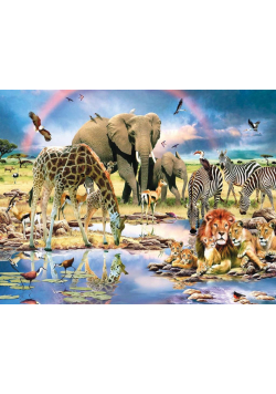 Puzzle 1000 Afrykańskie zwierzęta przy wodopoju