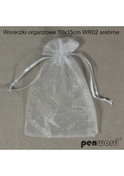 Woreczki organzowe srebrne 15x10cm 10szt