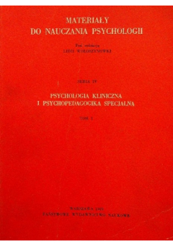 Psychologia kliniczna i psychopedagogika specjalna tom 3