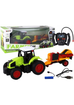 Traktor z przyczepą zdalnie sterowany 1:16
