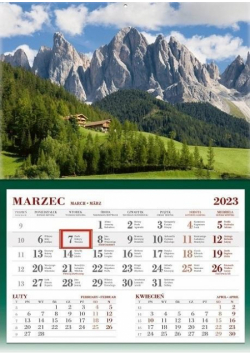 Kalendarz 2023 jednodzielny Góry